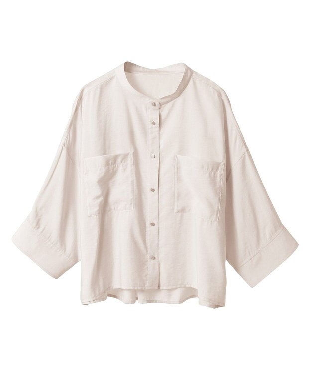 AMERICAN HOLIC 接触冷感Wポケット5分袖ショートシャツ Light Gray