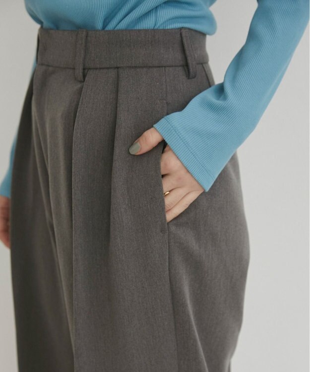 WEGO 【ANGIE VINTAGE/SMLサイズ展開】２タックワイドスラックス 杢グレー