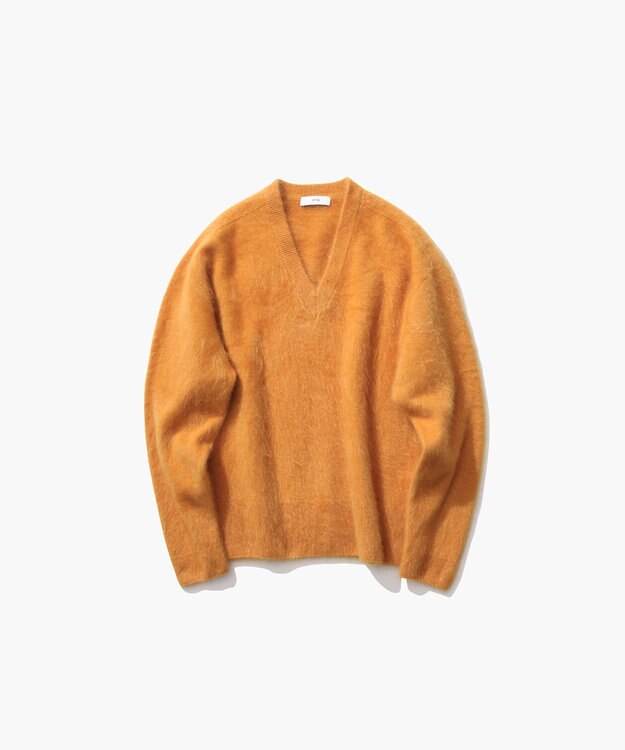 ATON ROYAL FUR CASHMERE | Vネックセーター YELLOW