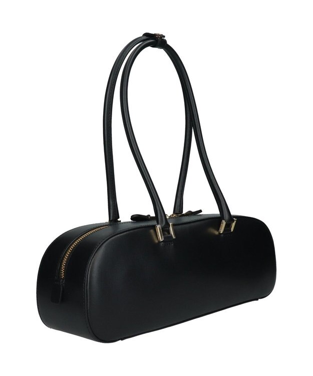 INTER-CHAUSSURES 【CHRISTIAN VILLA】レザーワイドミディアムショルダーバッグ ブラック