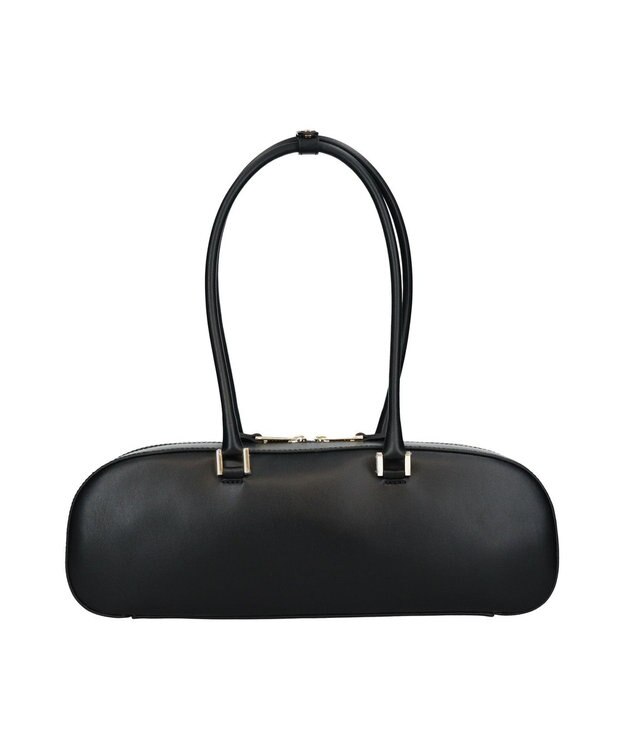 INTER-CHAUSSURES 【CHRISTIAN VILLA】レザーワイドミディアムショルダーバッグ ブラック