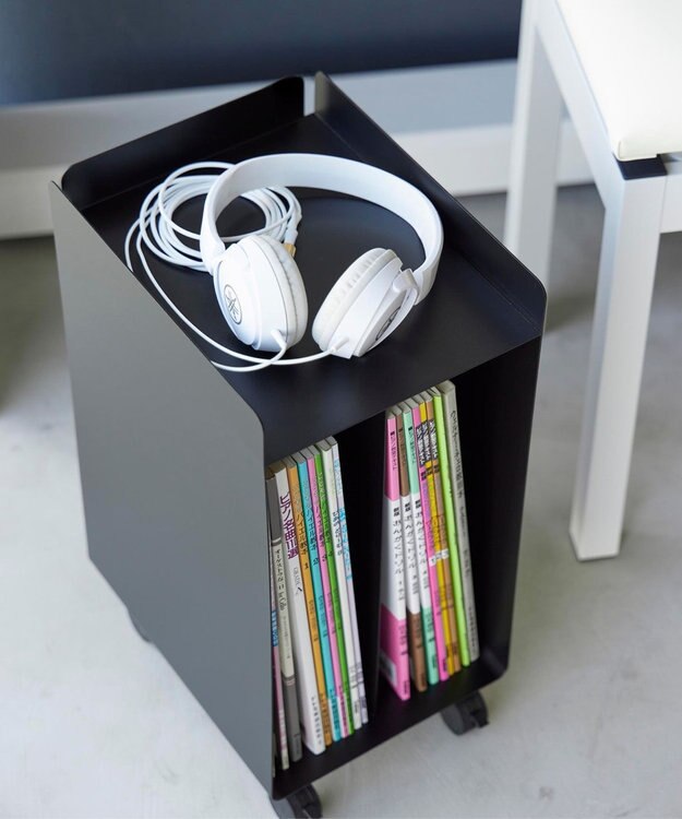 tower ピアノ下楽譜収納ワゴン タワー ブラック ブラック