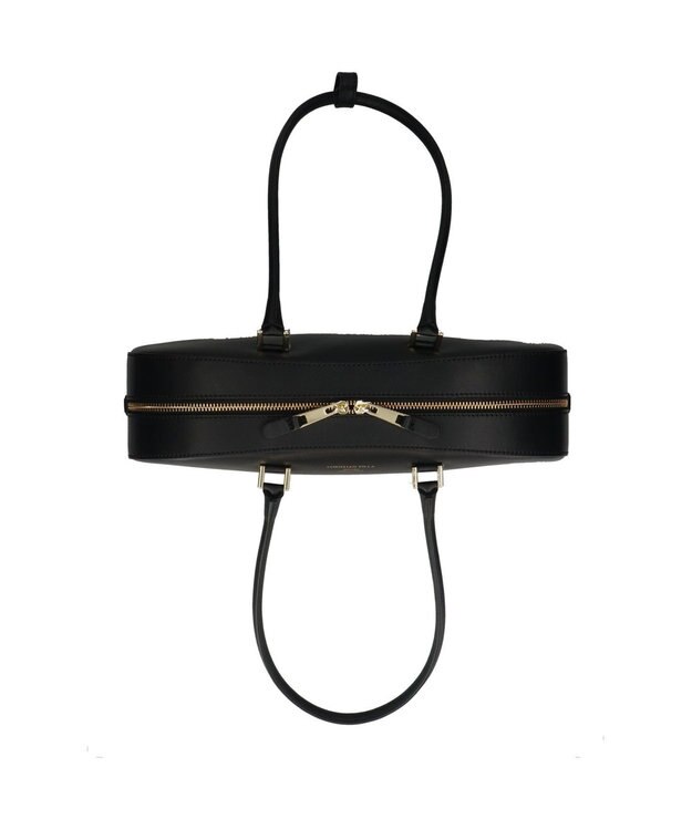 INTER-CHAUSSURES 【CHRISTIAN VILLA】レザーワイドミディアムショルダーバッグ ブラック