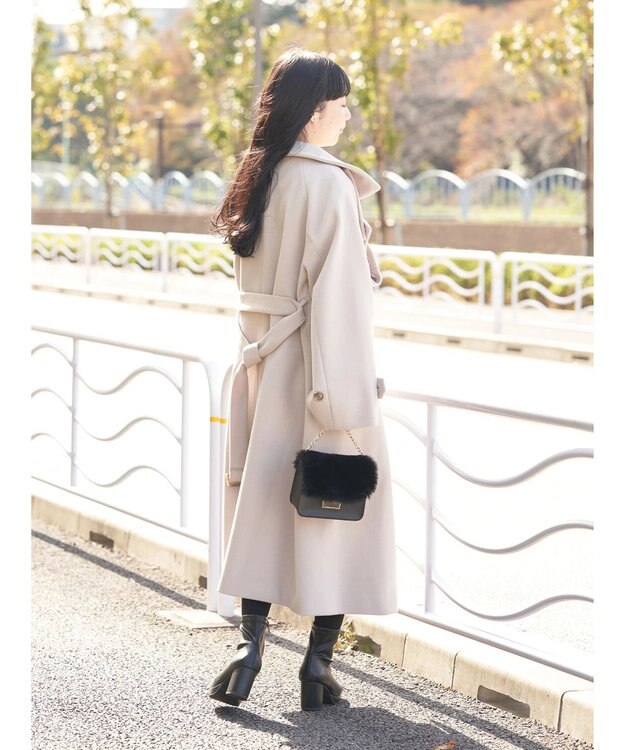 earth music&ecology ２ｗａｙカラーロングコート Beige