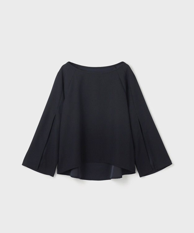 GRACE CONTINENTAL スリットスリーブトップ ネイビー