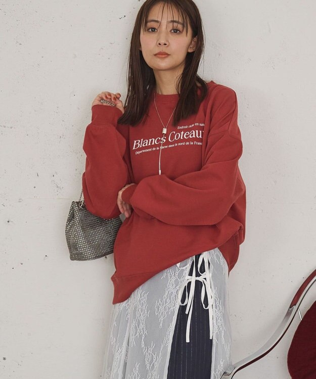 Green Parks アソートロゴミニ裏毛プルオーバー Orange