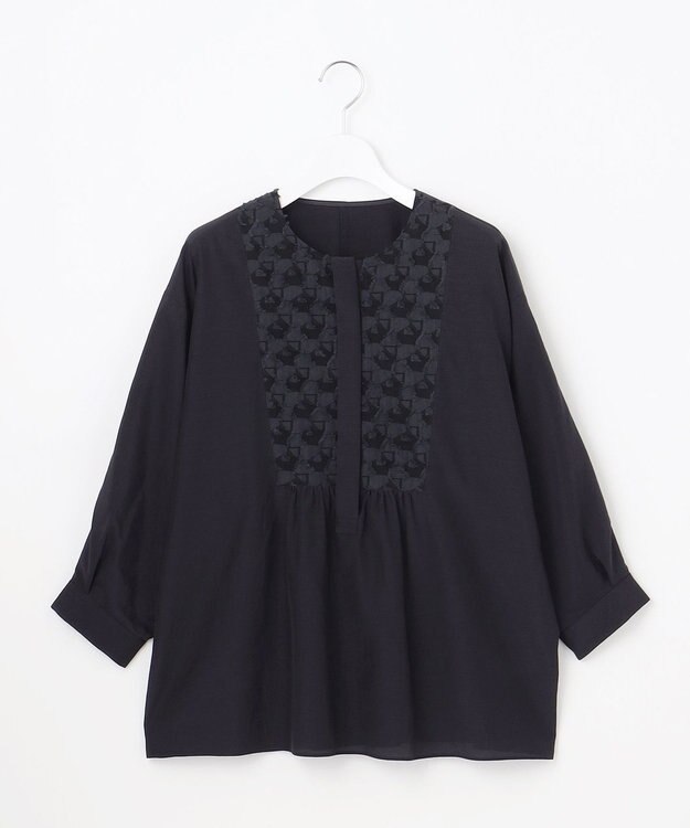 自由区 S シアージオメトリックジャカードプルオーバー ブラウス ネイビー