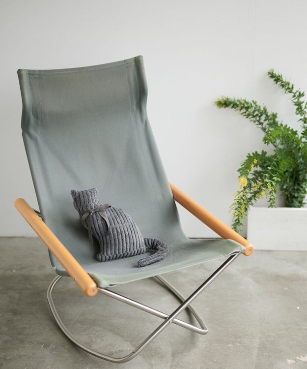 LOOM&SPOOL GRA綿毛布猫クッション グレー