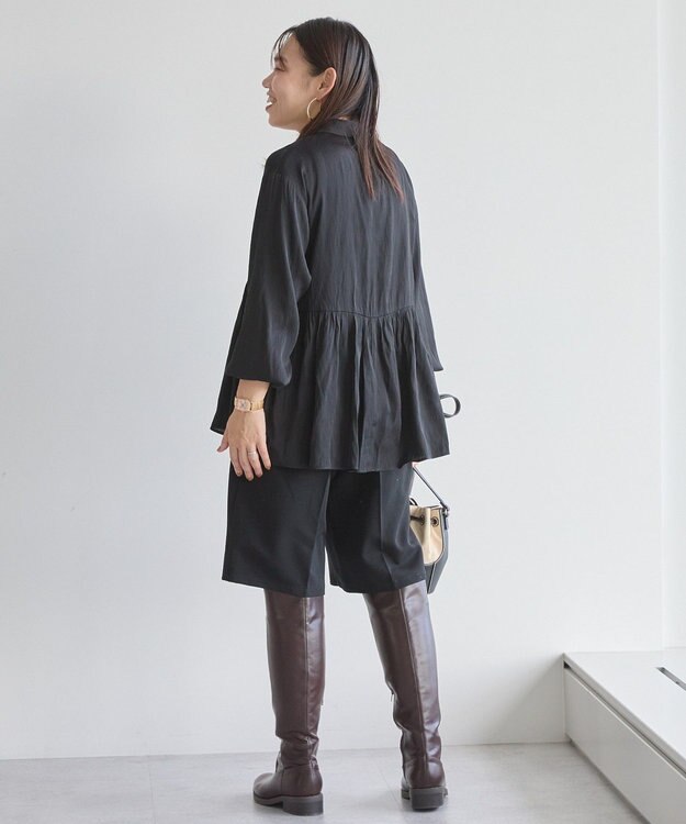 AMERICAN HOLIC サテンティアードブラウス Black