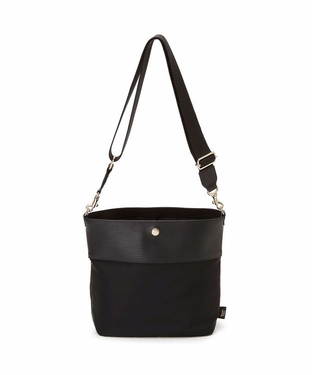 TOPKAPI 【Breath TOPKAPI】RIPPLE リプル ナイロン コンビ ベルト デザイン ショルダー バッグ ブラック