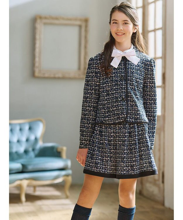 組曲 KIDS 【150-170㎝】ツイードライクジャージー ジャケット ネイビー系5