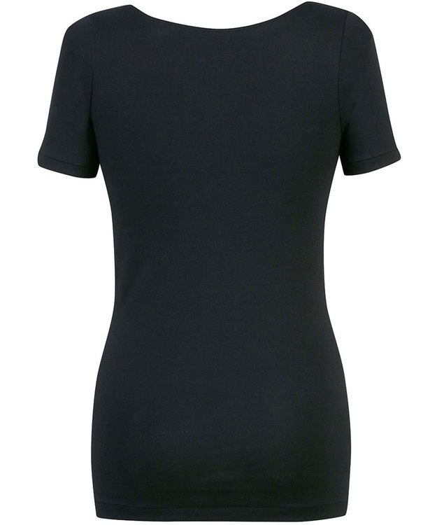 Wing あったかインナー オーガニックコットン混 やわらかくやさしい肌ざわり 【綿の贅沢オーガニック】 綿混 保温性 3分袖 半袖 秋 冬 EL4331 ウイング／ワコール ブラック