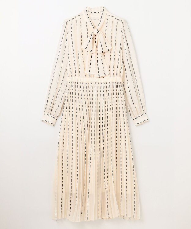 GRACE CONTINENTAL ドットストライププリントワンピース キナリ