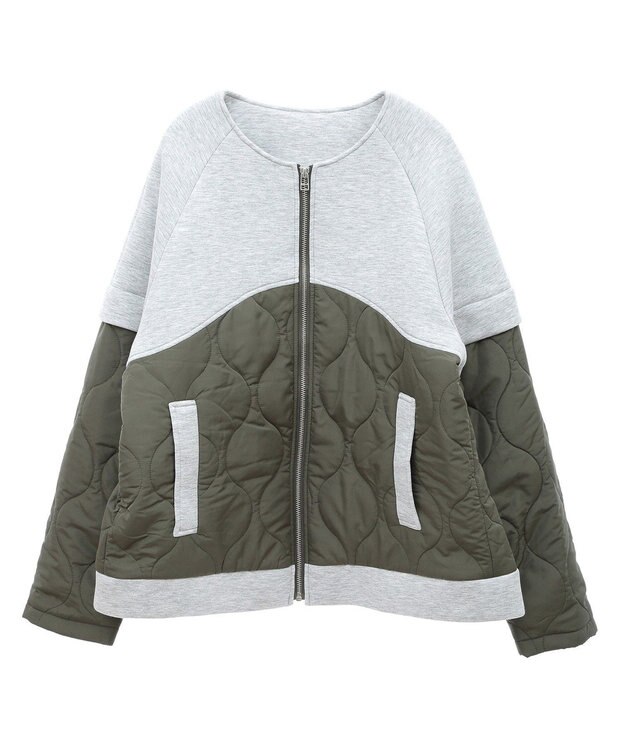 CRAFT STANDARD BOUTIQUE ダンボール×中綿ヨーク切替ジャケット Gray Mixture