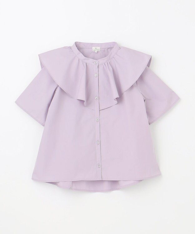 組曲 KIDS 【150-160㎝】パピヨンラッフル ブラウス ラベンダー系