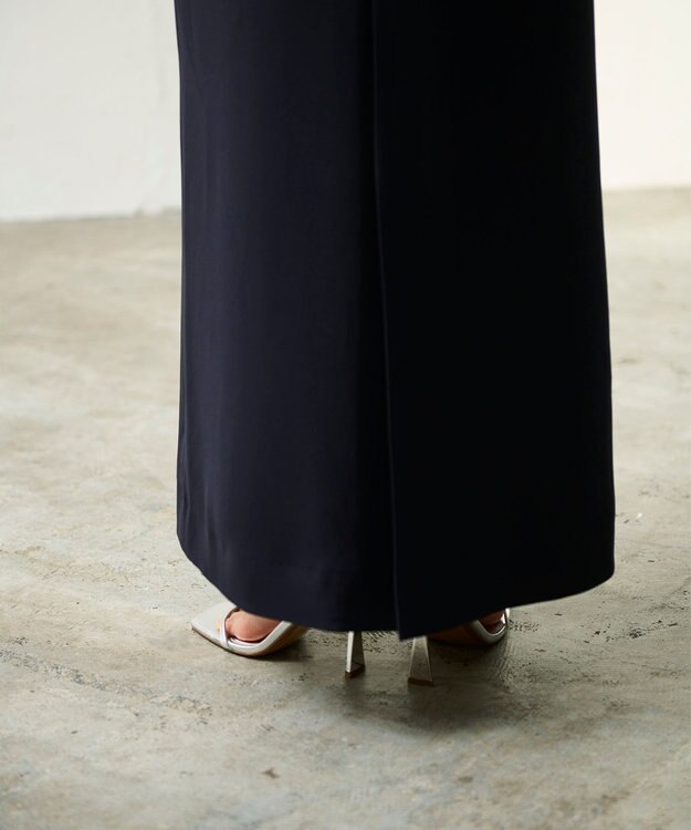 GRACE CONTINENTAL シアーラッフルロングドレス ネイビー