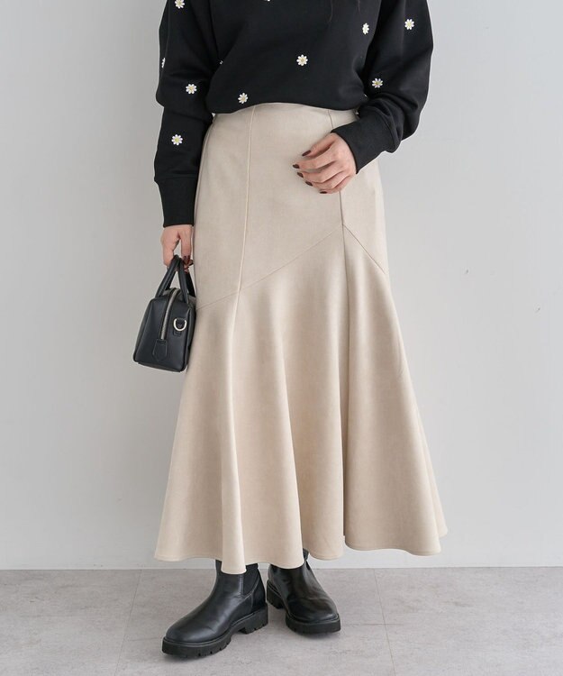 Green Parks ・ＥＬＥＮＣＡＲＥ　ＤＵＥ　スエードポンチフレアスカー Ivory