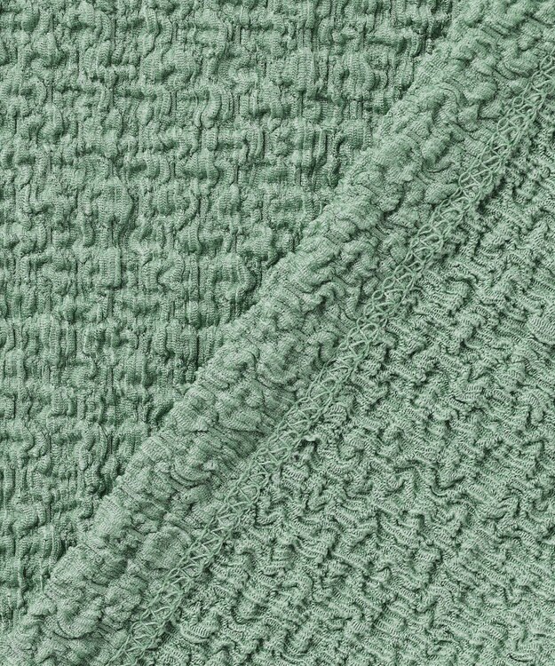 ANY L レースショート丈Tシャツ グリーン