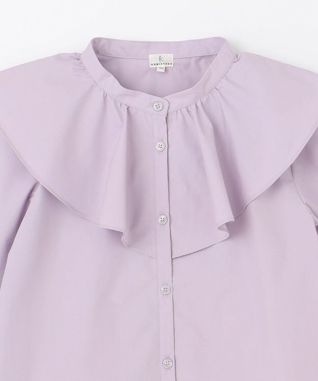 組曲 KIDS 【150-160㎝】パピヨンラッフル ブラウス ラベンダー系