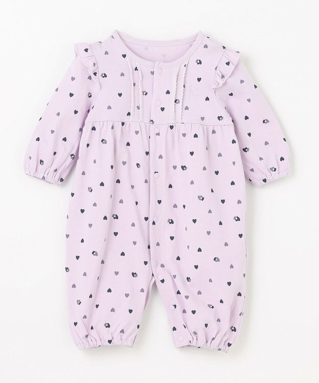 組曲 KIDS 【70㎝】LOVE Parent ロンパース ラベンダー系