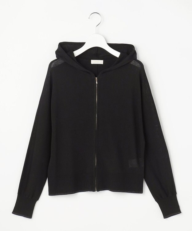 ANY SIS エアリー ニットフーディー ブラック