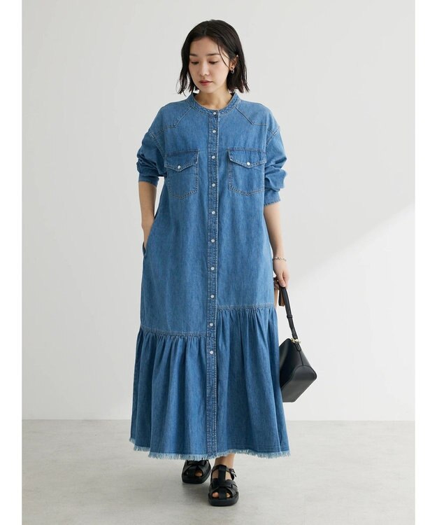 Green Parks ・ＳＵＧＡＲ　ＳＰＯＯＮ　デニムウエスタンワンピース Light Indigo