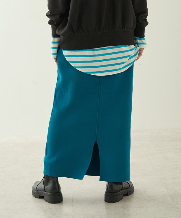 AMERICAN HOLIC ミラノリブニットタイトスカート Blue Green