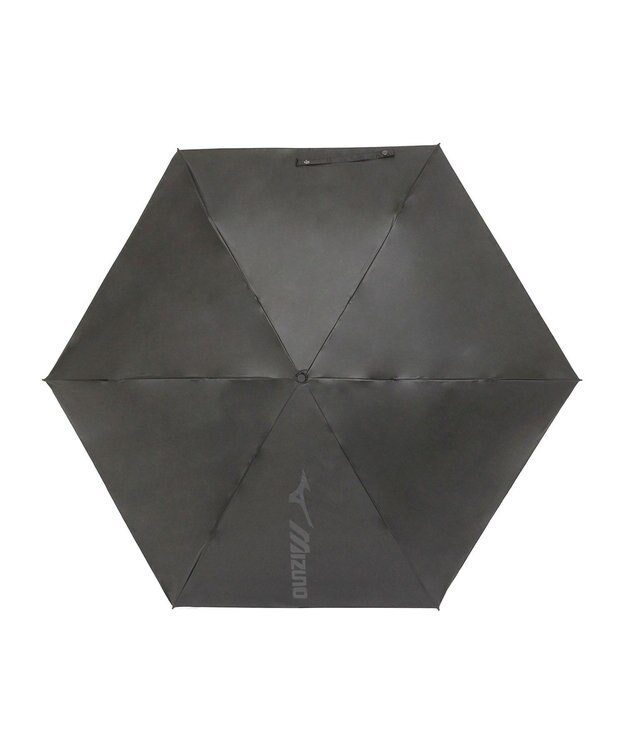 MOONBAT 【WEB限定】MIZUNO  (ミズノ)  BIGロゴ 無地 日傘 折りたたみ傘 パラソル 晴雨兼用 軽量 一級遮光 遮熱効果 遮光率100% UV遮蔽100% ブラック