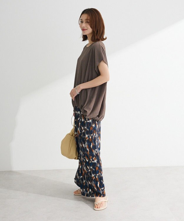 Green Parks 柄イージーパンツⅣ（ワイド） Brown