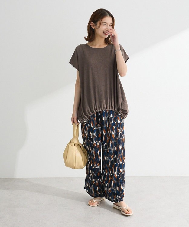 Green Parks 柄イージーパンツⅣ（ワイド） Brown