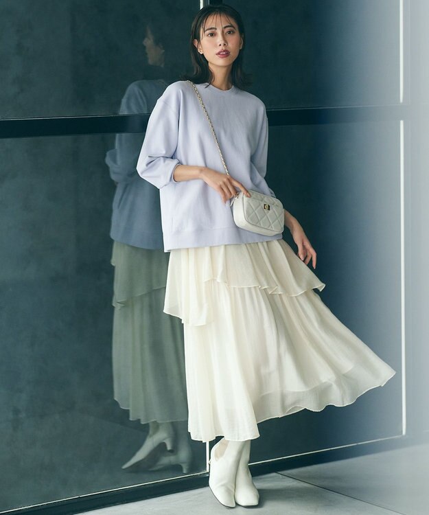 23区 【一部店舗限定/洗える】カラー スウェット アイスラベンダー