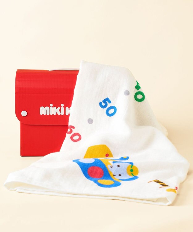 MIKI HOUSE HOT BISCUITS 身長計ガーゼバスタオル ギフトセット【BOX付き】 ブルー