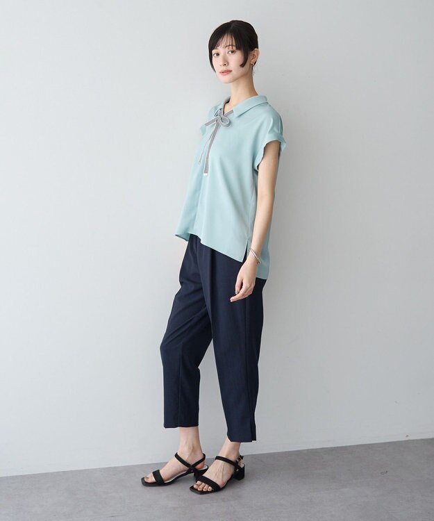 YECCA VECCA 2wayストライプリボンブラウス Mint