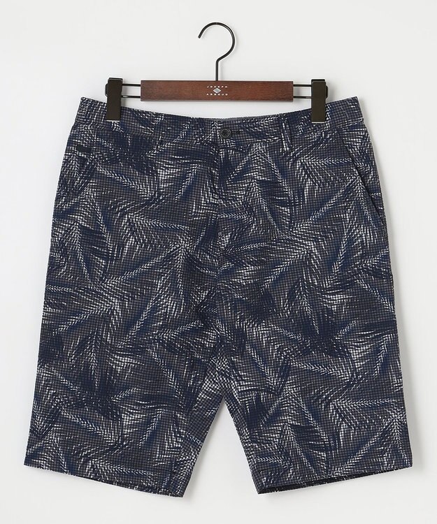 JOSEPH ABBOUD 【イージーケア】リーフ柄 ライトウェーブハーフパンツ ネイビー系6