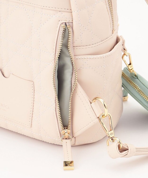 LA BAGAGERIE 【MONICA】ポーチ付きキルティングリュック アイボリー