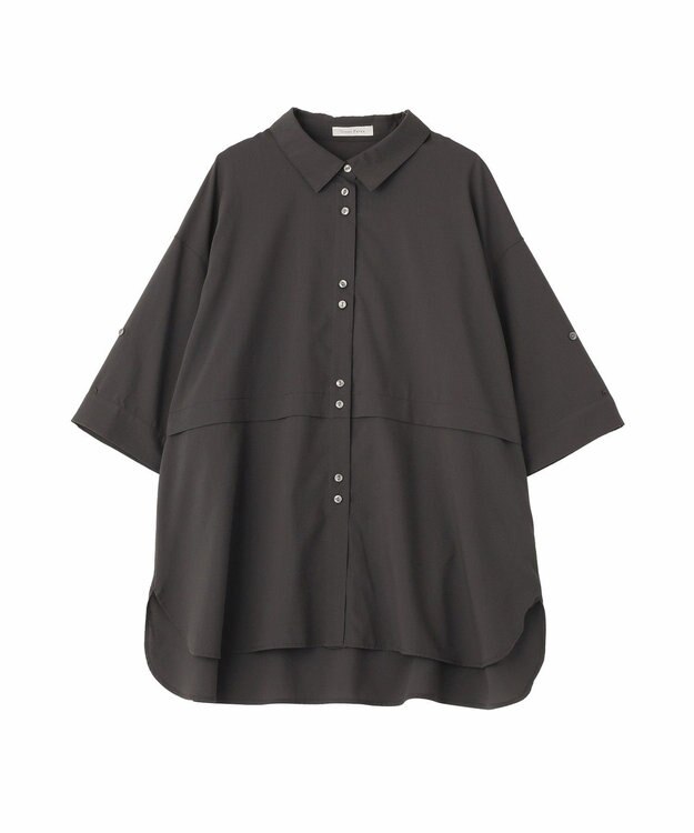 Green Parks 【適ON】遮熱タック五分袖シャツ Charcoal Gray