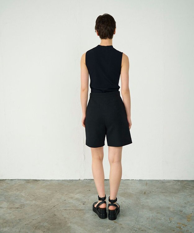 GRACE CONTINENTAL ハイネックリブニットトップ ブラック