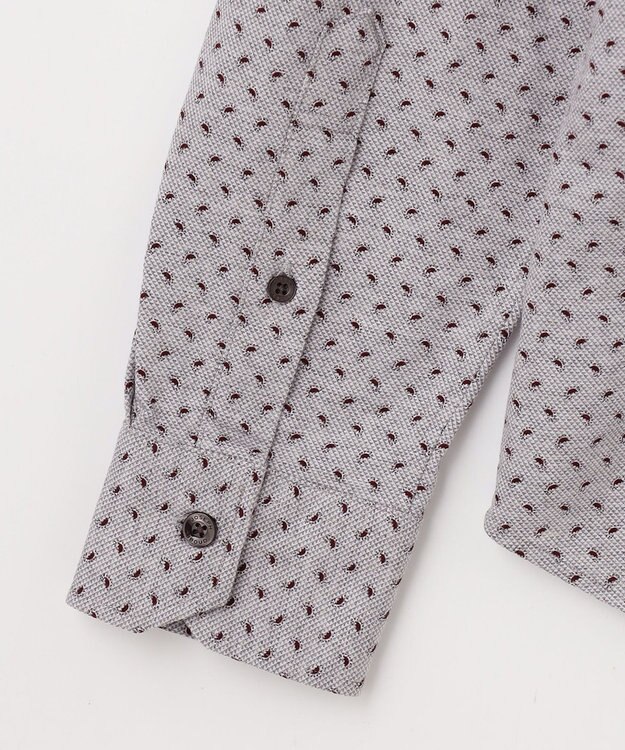 JOSEPH ABBOUD 【綿100％・ストレッチ】コンフォートジャージープリントシャツ ワイン系5