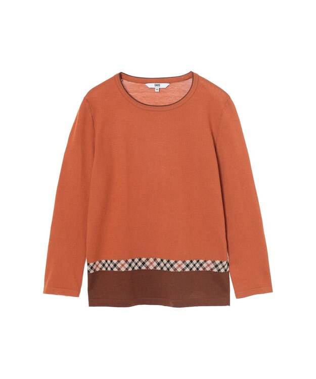 DAKS ジャカード クルーネックプルオーバー オレンジ