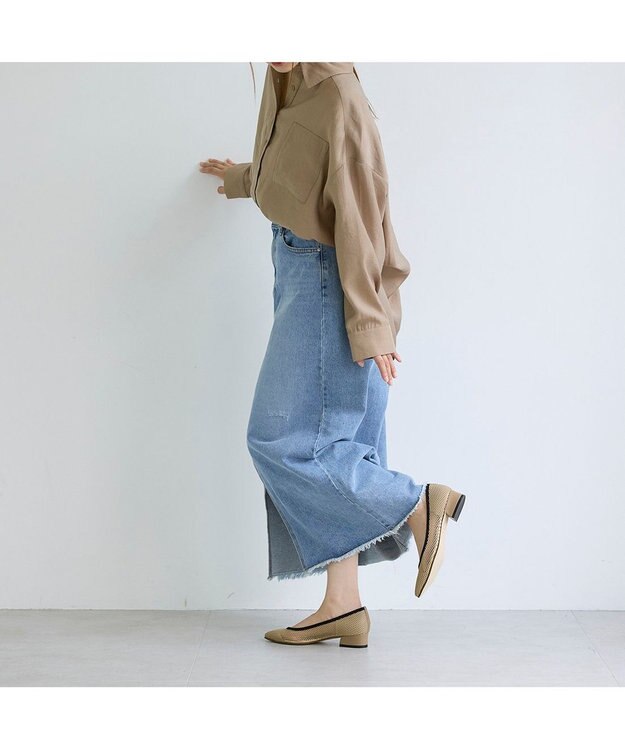 MODE ET JACOMO <carino>ポインテッドトゥメッシュパンプス ベージュ