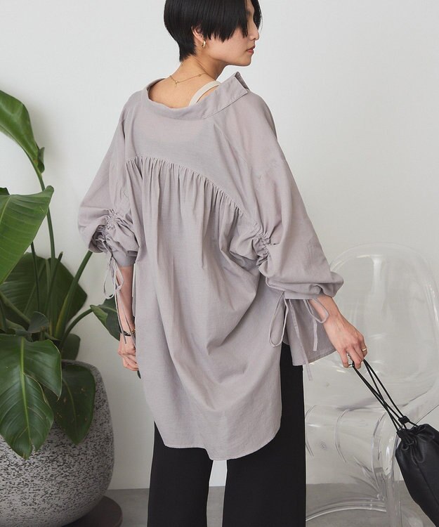 AMERICAN HOLIC ガーメントウォッシュアソートギャザーシャツ Gray