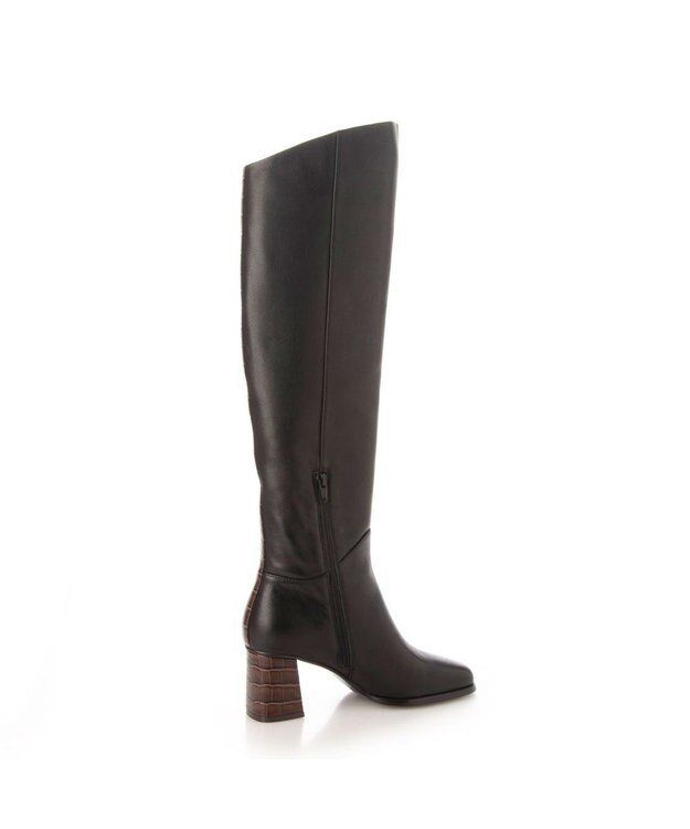 MODE ET JACOMO <MODE ET JACOMO>バック切り替えスクエアトゥロングブーツ ブラック