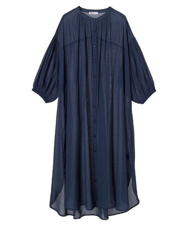 CRAFT STANDARD BOUTIQUE ウ゛ィンテージボイル袖シャーリングワンピース Deep Blue