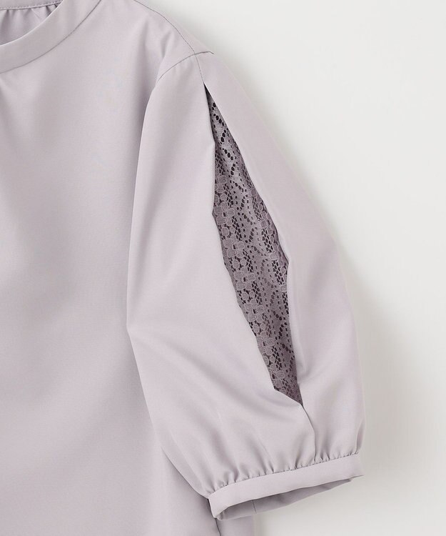 ANY SIS 【洗える】レースパーツタックスリーブ ブラウス ラベンダー