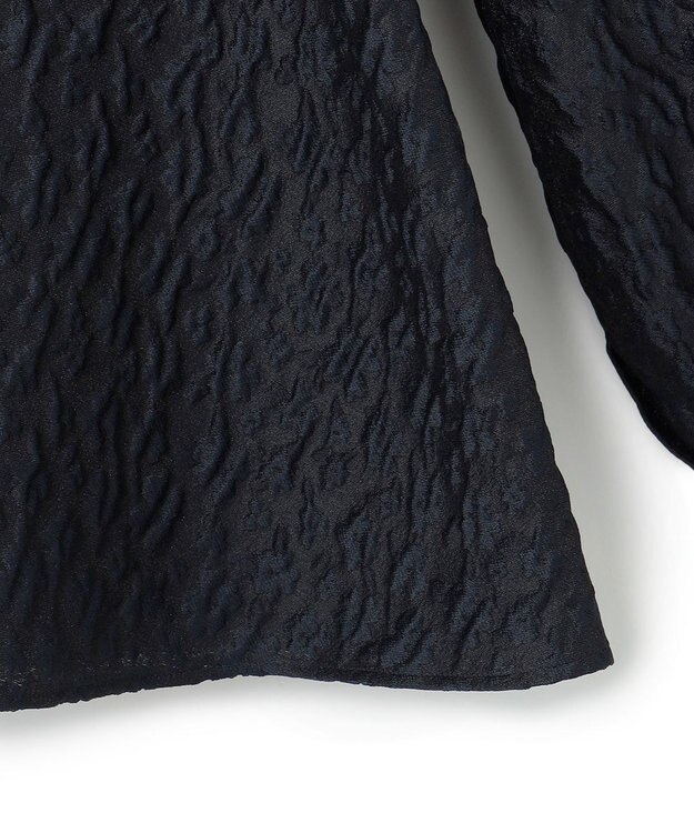 23区 S 【洗える】エクラジャカード ペプラム ブラウス ネイビー系