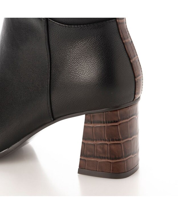 MODE ET JACOMO <MODE ET JACOMO>バック切り替えスクエアトゥロングブーツ ブラック