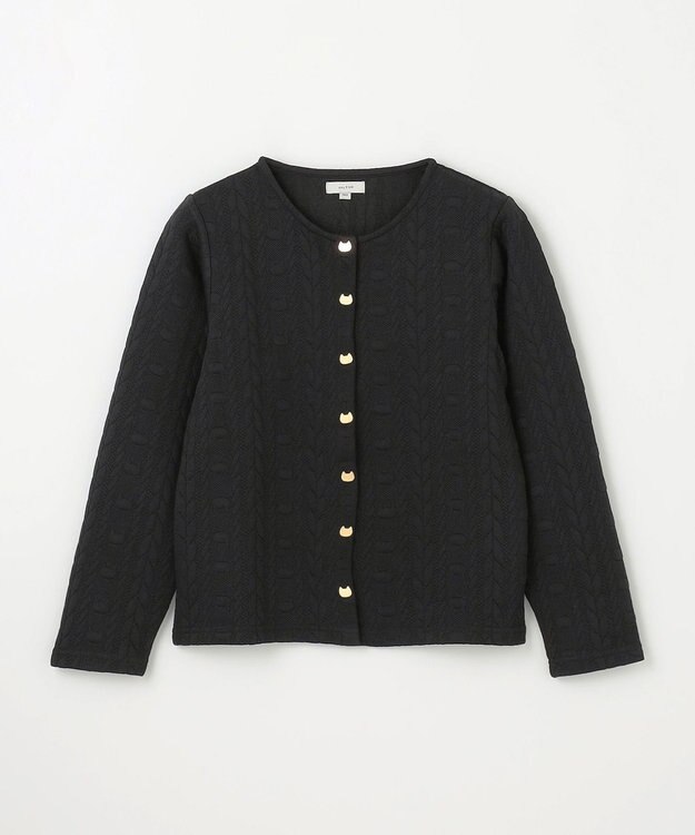 ANY KIDS ふくれジャガードカーディガン ブラック
