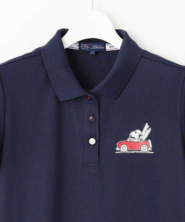 23区GOLF 【PEANUTS】【WOMEN】スヌーピーコラボ 半袖ポロシャツ ネイビー系