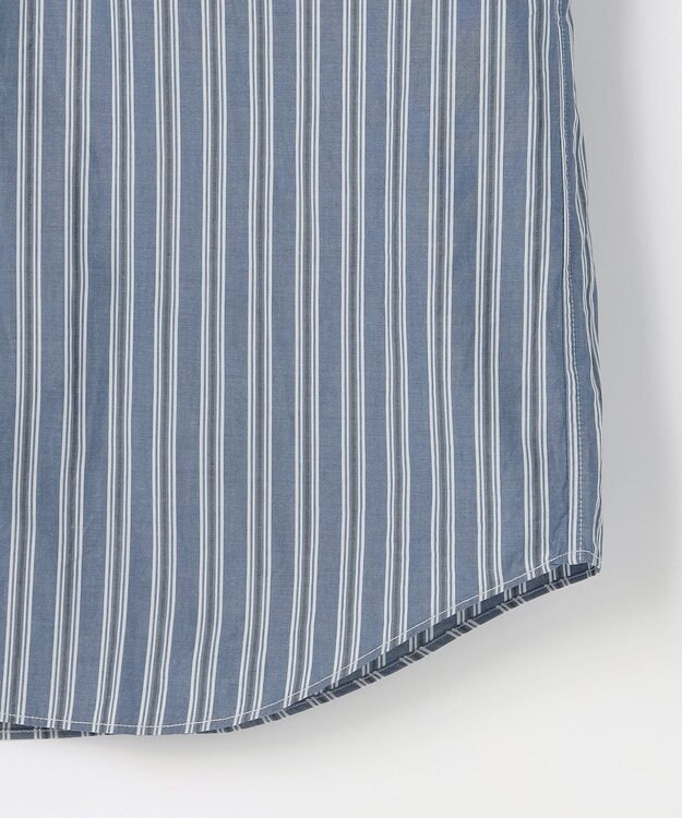 JOSEPH ABBOUD 【シルク混・上質】シルクコットンストライプ シャツ ネイビー系1