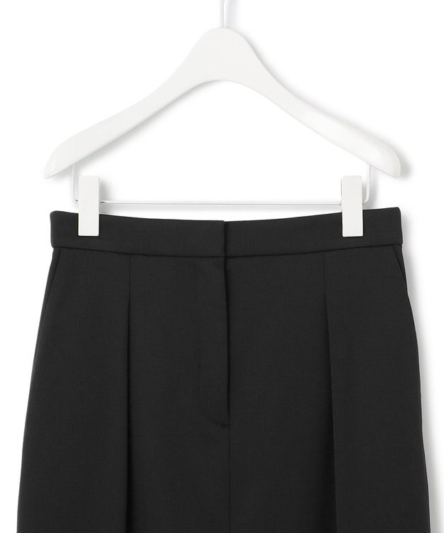 ICB L 【洗える】T/Wベネシャンストレッチ カーブスカート ブラック系